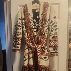 Scotch and Soda Tribal Patterned jacket with Fringe